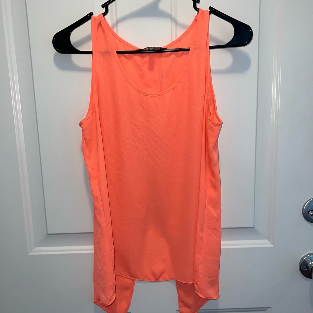 Hot pink split back tank top